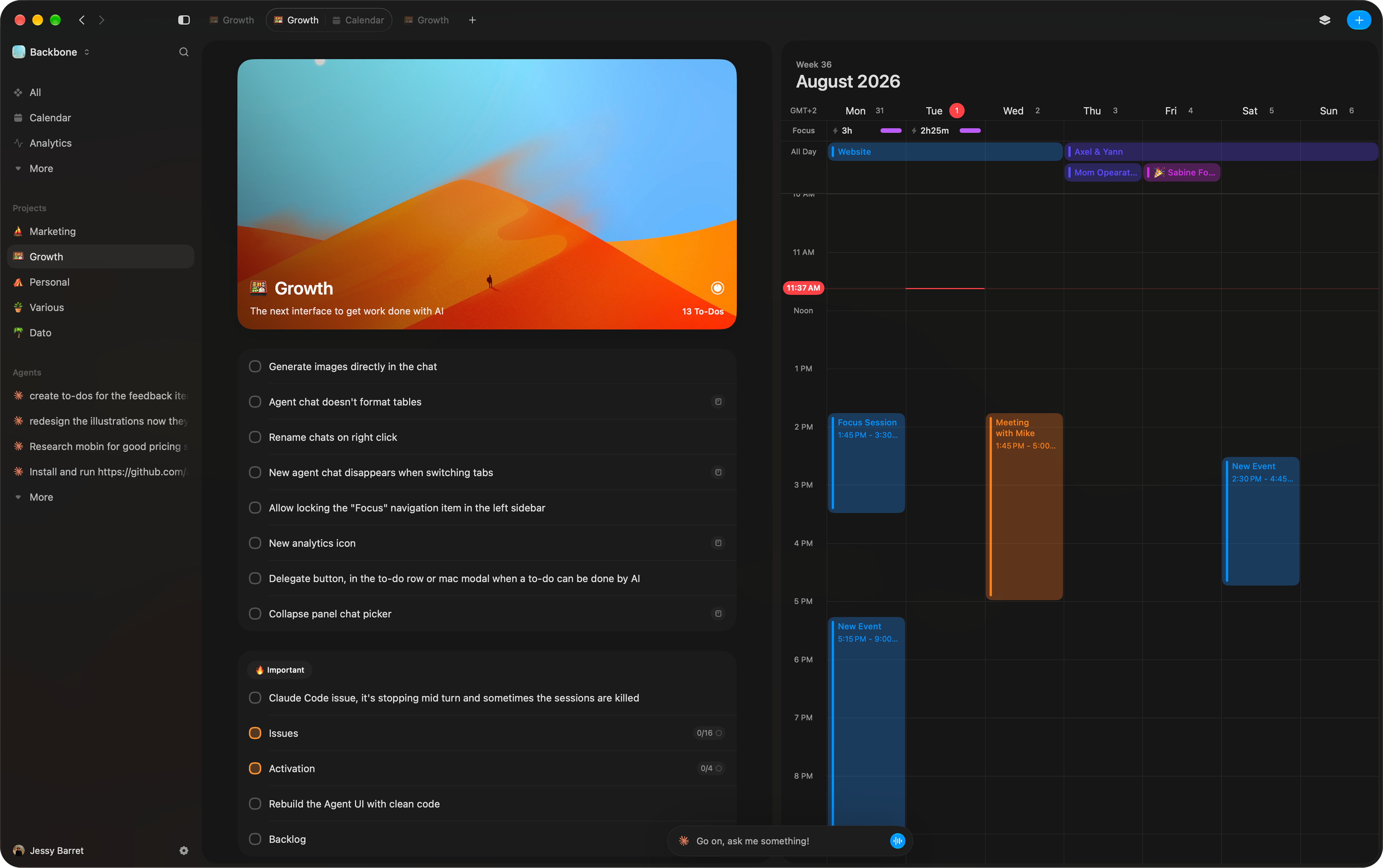 Calesto split view showcase