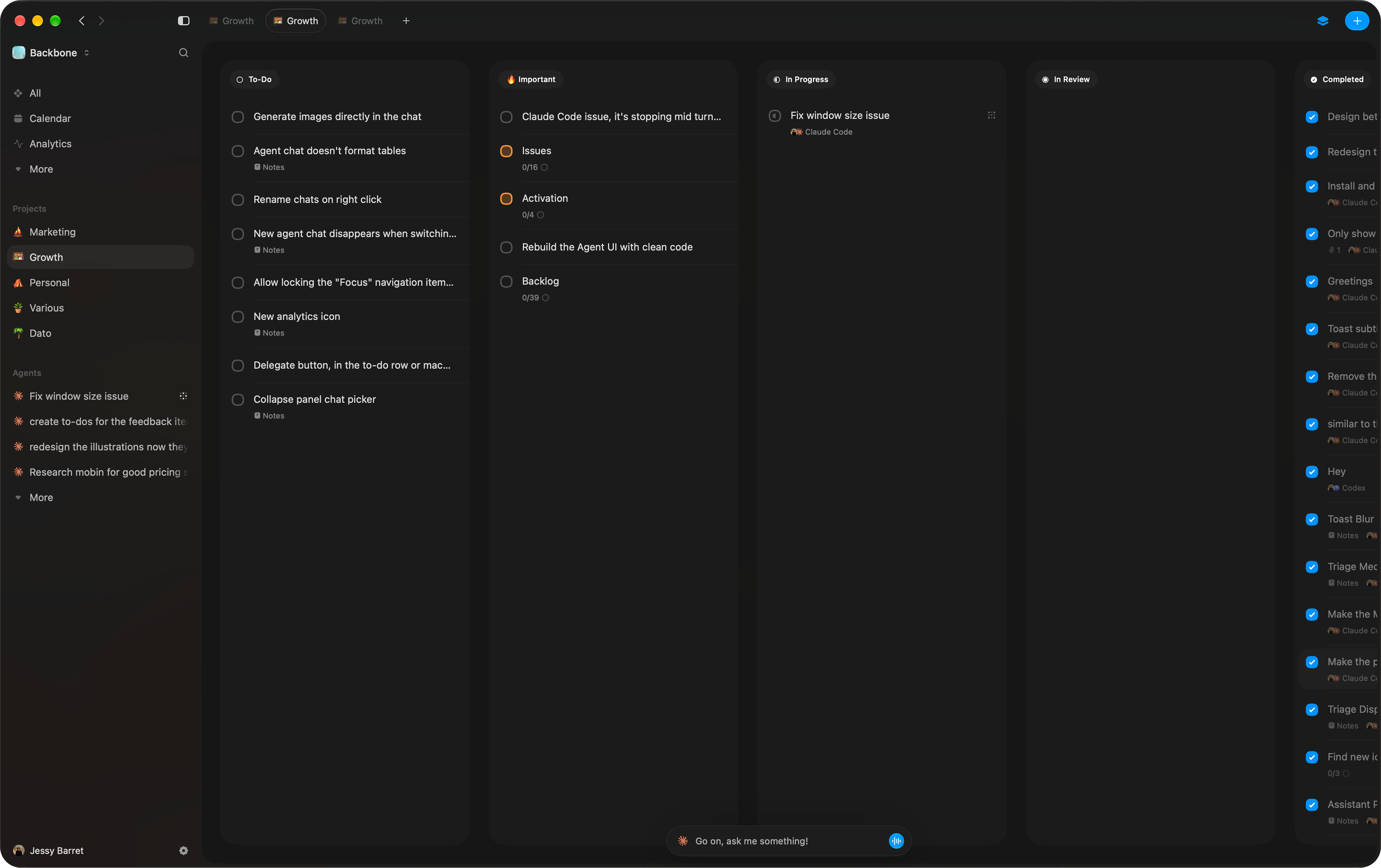 Calesto tasks showcase